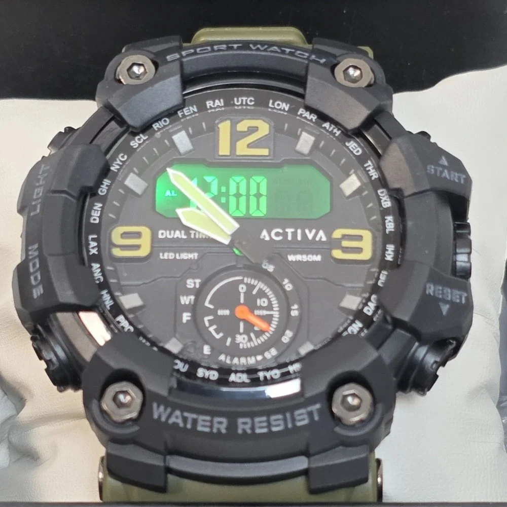 NEW Activa X Invicta BlackOps Digital Men's Watch‎ 56mm Army Green ACW1637-002